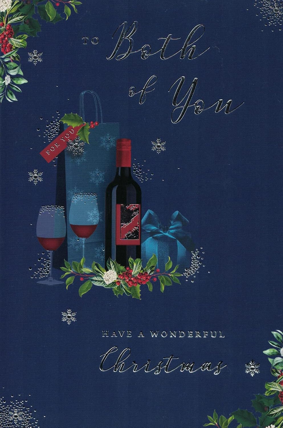To Both Of You Christmas Card. Traditional Xmas Design . 9 X 6 Inches ,Xa082
