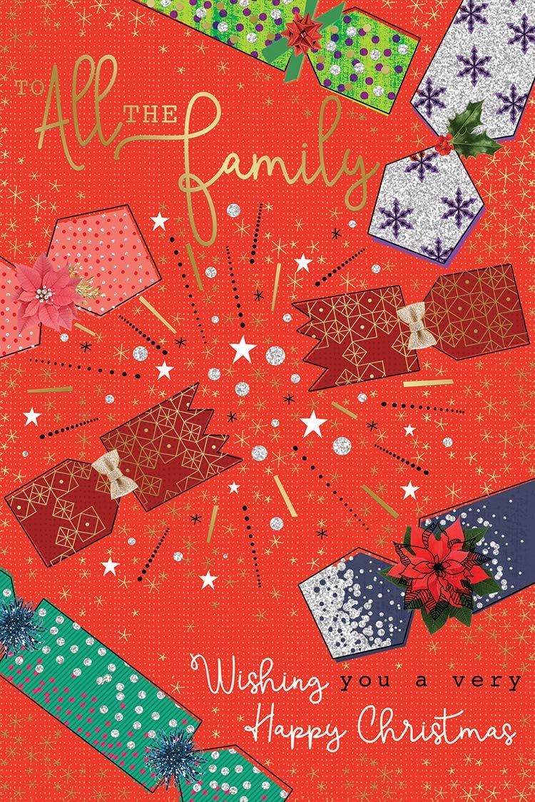 All The Family Christmas Card Christmas Crackers Design Lovely Verse