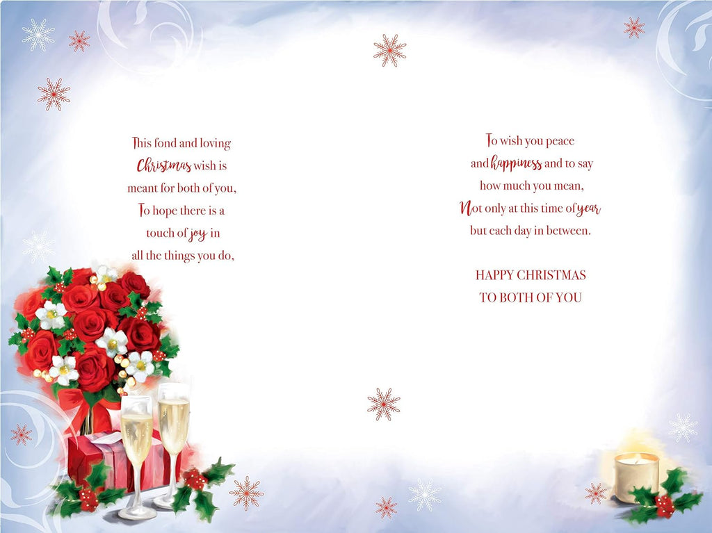 Son & Daughter In Law Christmas Card Flowers Presents Gift  Design Lovely Verse