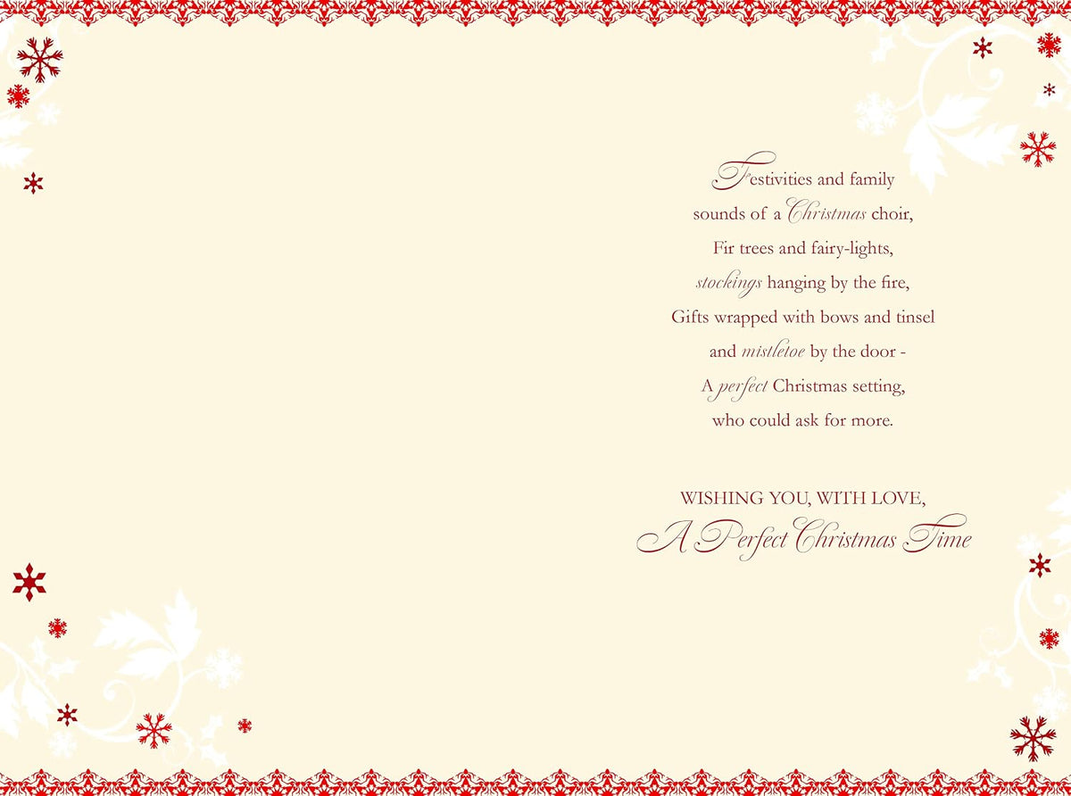 Wonderful Husband Christmas Card Tree Gifts Baubles & Star Design Lovely Verse