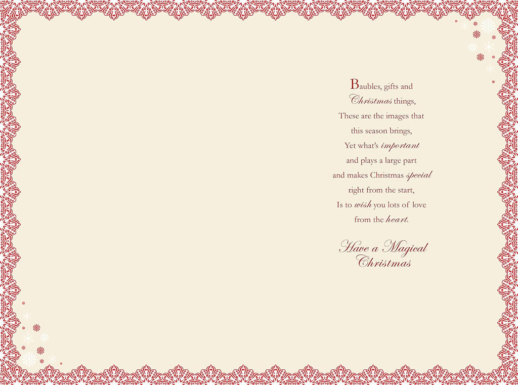 Sister & Brother In Law Christmas Card Baubles & Gifts Design Lovely Verse