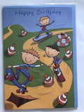 Open Male Happy Birthday Card Noys Skateboarding Race Track Cones Tyres