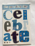 Open Male Happy Birthday Card Its Your Birthday Celebrate Stars