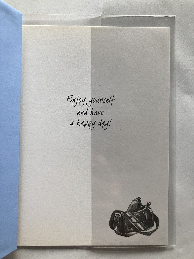 Open Male Happy Birthday Card  Cute Bear Football Boots Bag Home Team