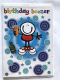 Open Male Happy Birthday Card Beer Glass Stars Birthday Boozer