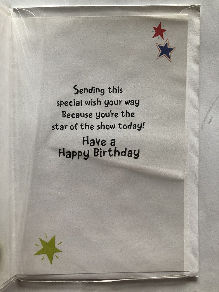 Open Male Happy Birthday Card No.1 Super Star Trophy