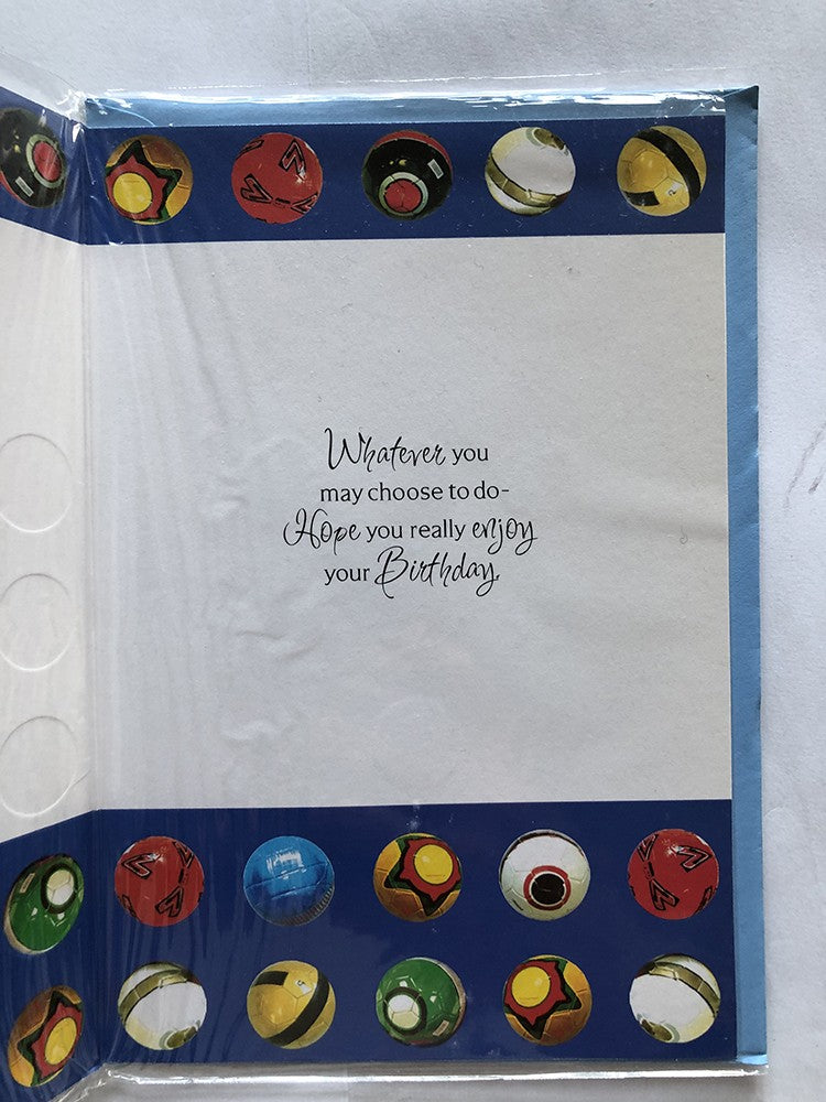 Open Male Happy Birthday Card Various Footballs For You On Your Birthday