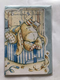 Open Male Happy Birthday Card Cute Donkey Gift Party Hat Birtjday Wis