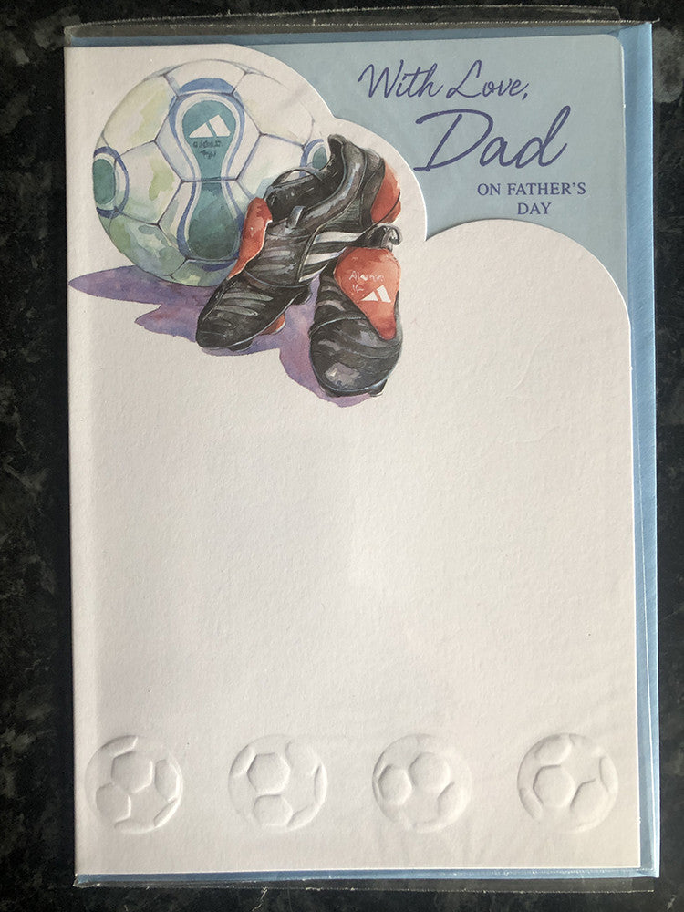 Happy Fathers Day Card Dad Football Boots