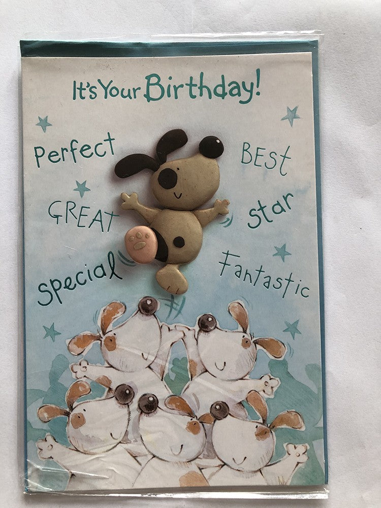 Open Male Happy Birthday Card Cute Dogs Perfect Best Star Great Fantastic