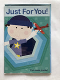 Open Male Happy Birthday Card Just For You Boy Flying Toy Plane